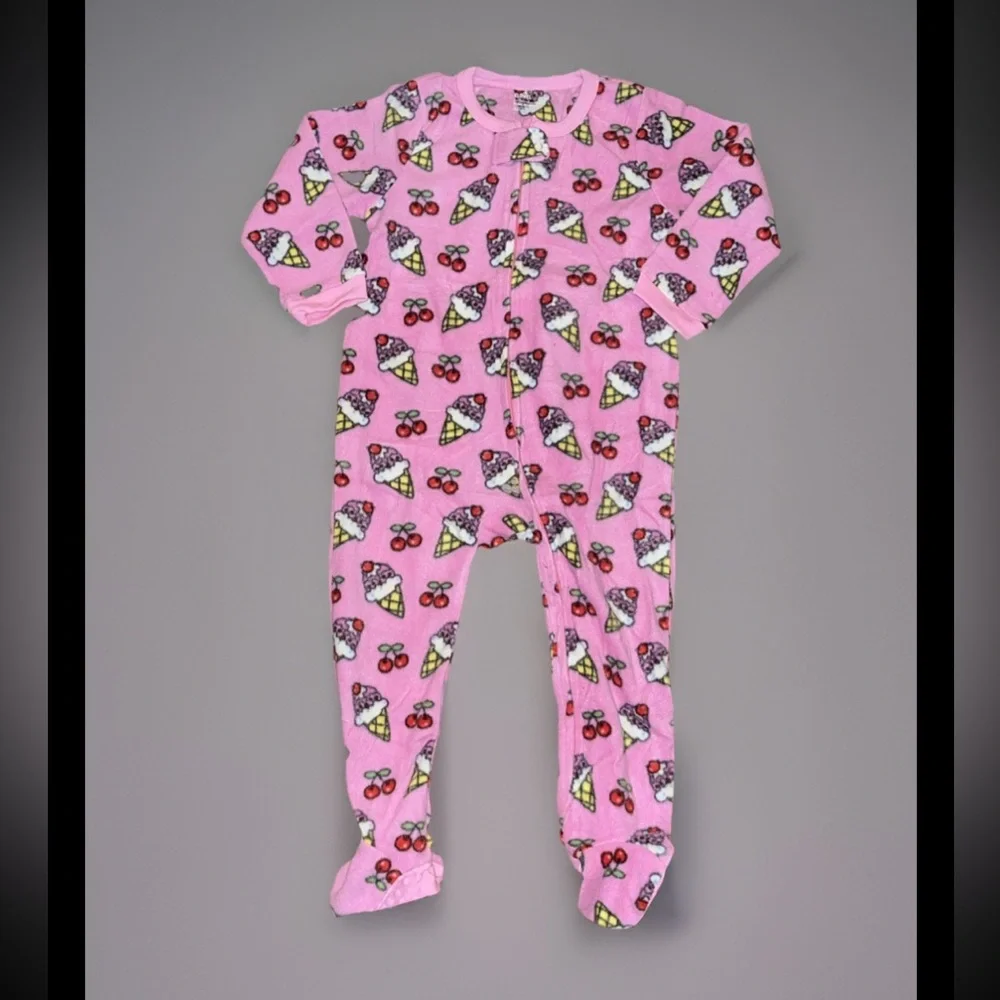 Elowel fluffy pajama pants Baby Girls Footed Icecream Pajama Sleeper Fleece 4T